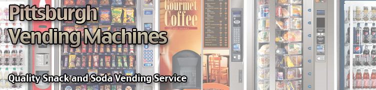 Pittsburgh vending equipment including Snack Vending Machines, Coffee Vending Machines, Cold Food Vending Machines, Coca Cola Vending Machines. 